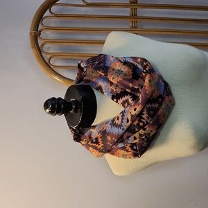 Southwestern pattern Infiniti scarf purple blue black with zipper pocket soft